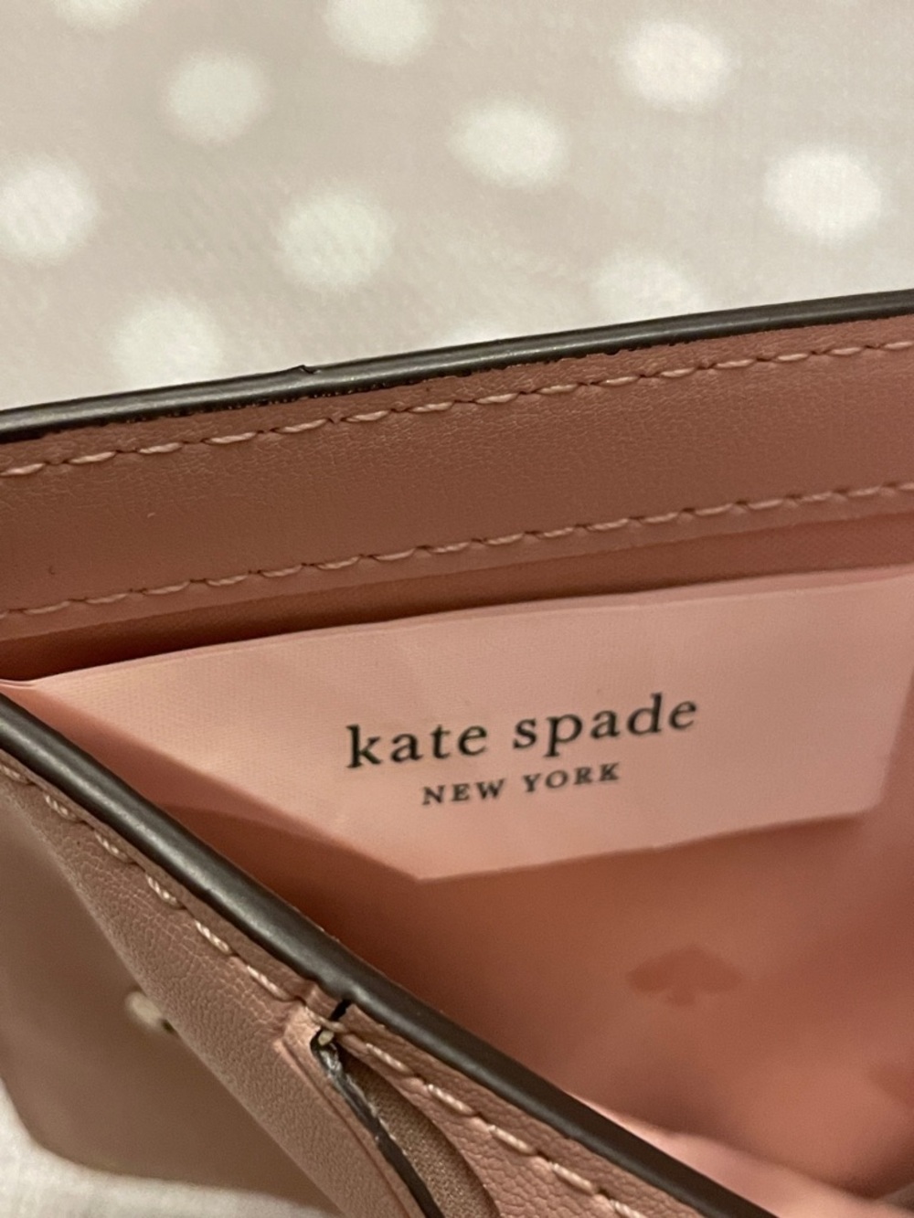 kate spade Pink Floral Compact Zip Wallet with Gold Logo - Picture 6 of 10
